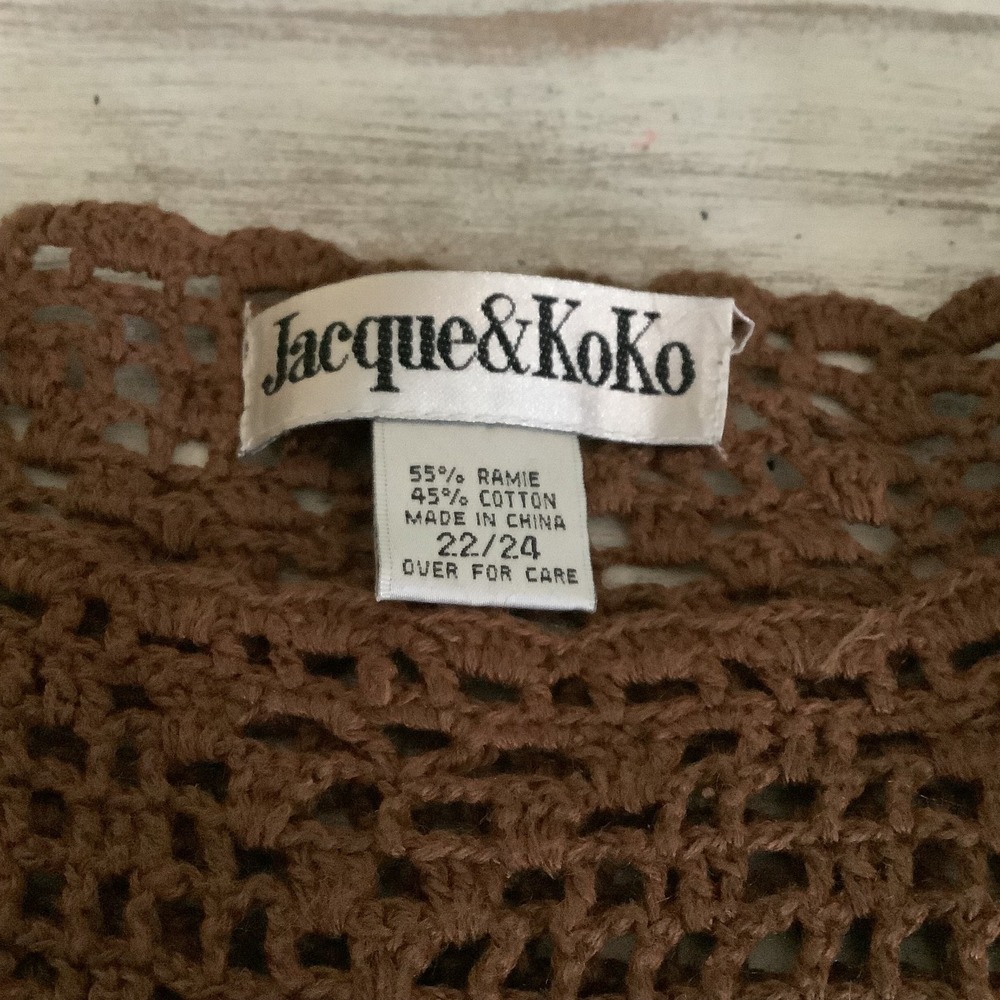 Jacque‎ & KoKo Brown Crochet Sweater 22/24 - Picture 4 of 8
